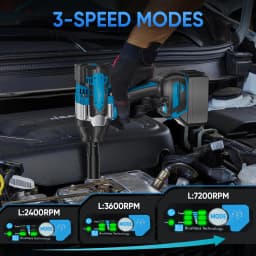 1800N. M Torque Brushless Electric Impact Wrench | 1/2 Inch Lithium-Ion Battery Rechargeable, Suitable For Heavy-Duty Projects,