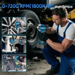 1800N. M Torque Brushless Electric Impact Wrench | 1/2 Inch Lithium-Ion Battery Rechargeable, Suitable For Heavy-Duty Projects,