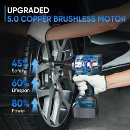 1800N. M Torque Brushless Electric Impact Wrench | 1/2 Inch Lithium-Ion Battery Rechargeable, Suitable For Heavy-Duty Projects,