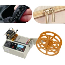 Webbing Cutting Machine, Automatic Hot and Cold Tape Cutter, Automatic Ribbon Belt Fabric Cutter w/ 3 Clamping Trays
