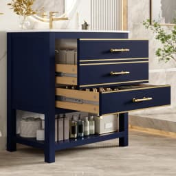 Freestanding Bathroom Vanity with Ceramic Sink High Quality Painted MDF Board Bathroom Storage Furniture No Faucet and Drain