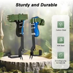 Tree Climbing Gear with 2-Pronged Foot Pegs Safety Belt Rope Tree Climbing Tools for Practicing Tree Climbing