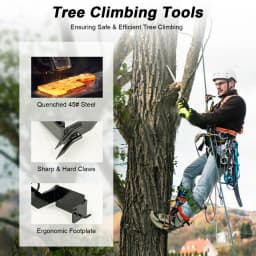 Tree Climbing Gear with 2-Pronged Foot Pegs Safety Belt Rope Tree Climbing Tools for Practicing Tree Climbing