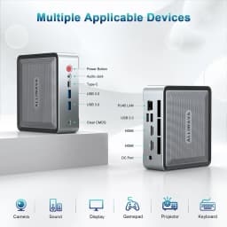 Alliwava U58 Mini Pc, Amd Ryzen 7 5825U 8 Cores Max 4.5Ghz 16Gb Ram 512Gb Ssd, Wifi 6E Bluetooth 5.2, 2*Usb3.0, 2*Usb2.0, 1*Rj45