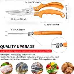 SAEIV Professional Kitchen Scissors Heavy Duty Multi-functional Poultry Shears Cuts Chicken Bones Fish Scaler Bottle Opener