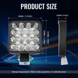 Braveway 4" Mini LED Work Light Bar Super Bright Offroad Driving Lamp Waterproof Fog Light for Truck Jeep ATV SUV Truck 12V 24V
