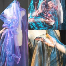 100X150cm Colorful Two-color Gradient Organza Mesh Fabric Shiny Tulle for Wedding Dress headwear DIY Sew Patchwork Home Curtains