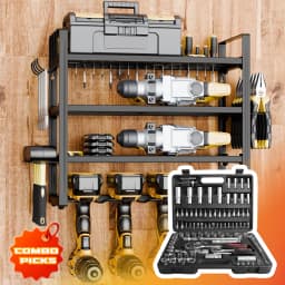 1/4″ 1/2″ Ratchet Socket Wrench 108Pcs Set + Tool Storage Rack Combo Kit Hand Tools for Workshop Garage