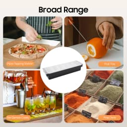 6 Compartments Fruit Tray Seasoning Dispenser, Caddy Storage Box Dispenser Stainless Steel Ingredient Container, for Bar Home