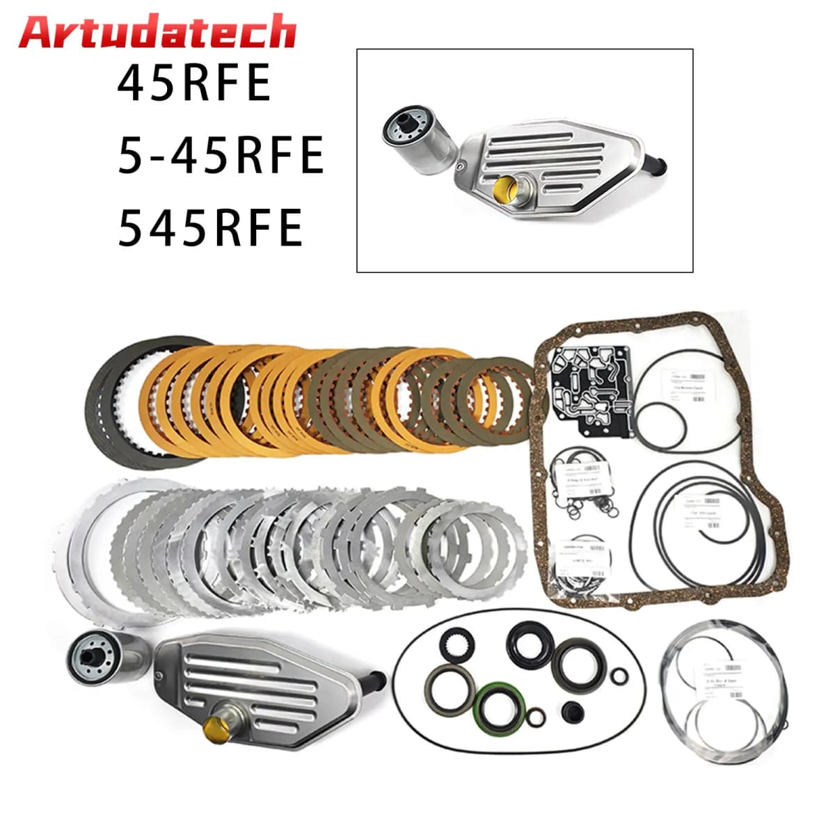 Artudatech 45RFE 65RFE 545RFE Super Master Rebuild KIT W/4WD Filter Friction Steel 99-UP
