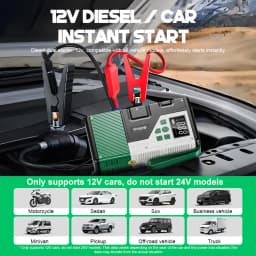 Upgraded 150PSI Car Air Compressor with 7000A Emergency Jump Starter, Battery Charger, Booster, and LED Light Combination Unit