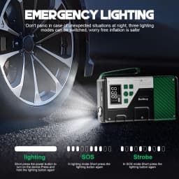 Upgraded 150PSI Car Air Compressor with 7000A Emergency Jump Starter, Battery Charger, Booster, and LED Light Combination Unit