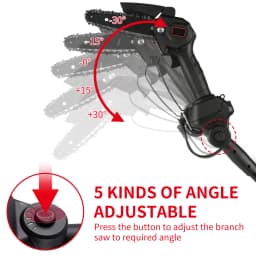 21V Cordless Pole Saw, 6 Inch 2-in-1 Electric Mini Chainsaw with 4Pcs Extension Rod, 5 Adjustable Angles, Handheld Tree Trimmer for Branch Pruning Garden Cutting