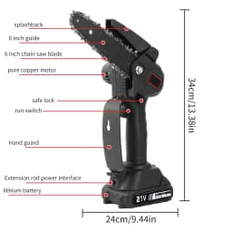 21V Cordless Pole Saw, 6 Inch 2-in-1 Electric Mini Chainsaw with 4Pcs Extension Rod, 5 Adjustable Angles, Handheld Tree Trimmer for Branch Pruning Garden Cutting