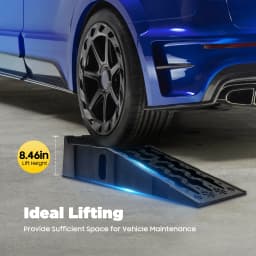 Set of 2 Access Ramps, for Heavy Loads, Polypropylene, Non-slip, for Cars& Vehicles Maintenance Assistance, 90.8 X 30.8 X 22 Cm
