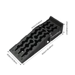 Set of 2 Access Ramps, for Heavy Loads, Polypropylene, Non-slip, for Cars& Vehicles Maintenance Assistance, 90.8 X 30.8 X 22 Cm