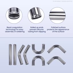 2.5 Inch 64mm Universal Aluminum 2.5" Turbo Intercooler Pipe Tube Duct & Silicone Hose Kit