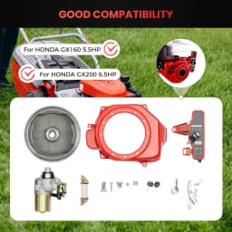 Flywheel Starter Motor Kit 12V Flywheel Starter Motor Direct Replacement for GX160 GX200 Easy Engine Upgrade & Ignition