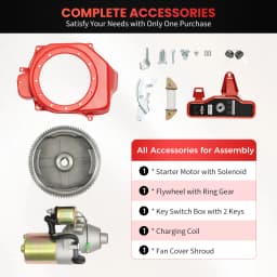 Flywheel Starter Motor Kit 12V Flywheel Starter Motor Direct Replacement for GX160 GX200 Easy Engine Upgrade & Ignition
