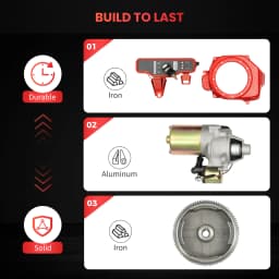 Flywheel Starter Motor Kit 12V Flywheel Starter Motor Direct Replacement for GX160 GX200 Easy Engine Upgrade & Ignition