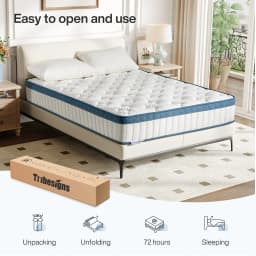 Tribesigns Mattress 90x200x25cm, 7-Zone Pocket Spring Mattress H3 Medium, Orthopedic Spring Mattress with Gel Memory Foam