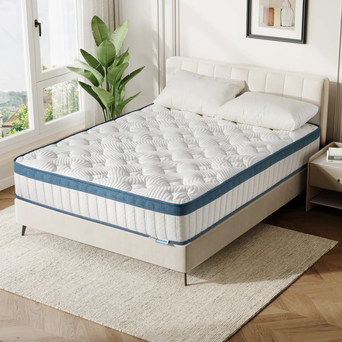Tribesigns Mattress 90x200x25cm, 7-Zone Pocket Spring Mattress H3 Medium, Orthopedic Spring Mattress with Gel Memory Foam