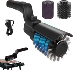 Electric Grill Brush, Cordless Adjustable Angle, Stainless Steel Brush Head, 3-Level Cleaning, 90-Minute Run Time, Waterproof
