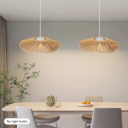 2 Pieces Chandelier Rattan Lamp Cover, Braided Lampshade, Round Lampshade, Chandelier Cover for Dining Room
