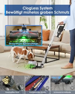 Tineco Pure ONE A50S Cordless Stick Vacuum Cleaner, Flexible Battery-Powered Vacuum 70 Min., 3DSense Power Brush, PureCyclone Technology 1L St