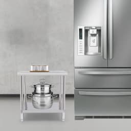 Stainless Steel Work Table, Commercial Kitchen Table, Work Table, Adjustable Height for Bar, Restaurant, Silver(76 x 60 x 80 cm)
