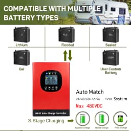 480VDC 24-192V MPPT 60A 100A 120A Solar Charge Controller Built In WIFI Monitor Funtion Solar Battery Regulator For Lifepo4 GEL