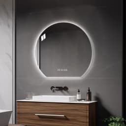 80cm Round Wall‑Mounted Smart Bathroom Mirror, Anti‑Fog Vanity Makeup Mirror, Modern Home Bathroom Decor Mirror