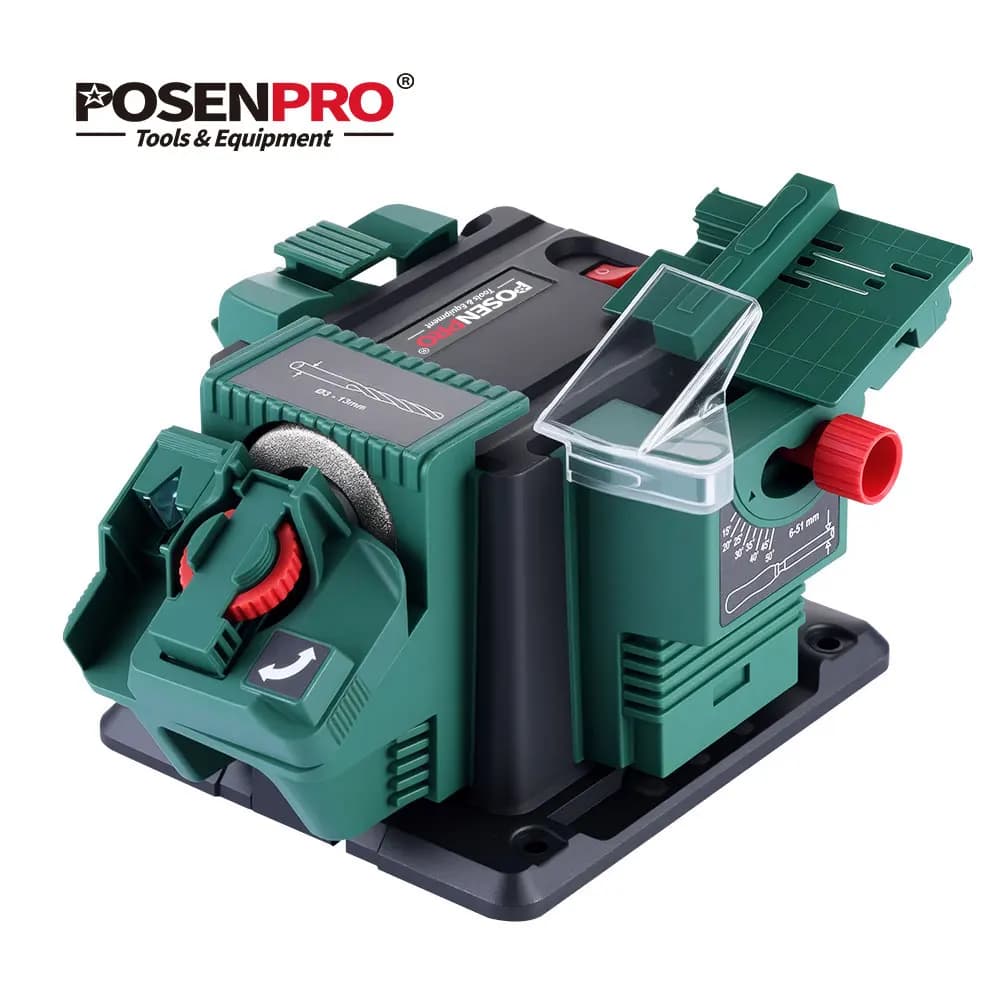 POSENPROElectric Multifunction Sharpener 65W Knife Sharpener Twist Drill HSS Drill Scissor Chisel 3in1 Grinding Tool