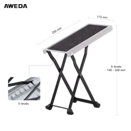 AWEDA Premium Adjustable Guitar Footrest for Classical Guitar – Lightweight Stable and Ultra-Durable