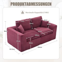 Modern Minimalist Fabric Sofa,soft and Comfortable, Equipped with Pillows, Nordic Style, Suitable for Living Room and Bedroom
