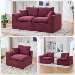 Modern Minimalist Fabric Sofa,soft and Comfortable, Equipped with Pillows, Nordic Style, Suitable for Living Room and Bedroom