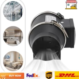 Pipe Exhaust Fans | 220V 35W Low Noise Duct Ventilation Fan for Kitchen/Bathroom/Warehouse | 220m³/h Wall Exhaust Duct Fan