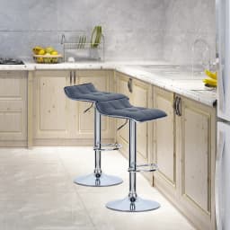 WOLTU 2PCs/Set Bar Stools Hight-Adjustable Counter Stool Faux Leather Well Padded Seat Dining Room Chair Swivel Bar Chair