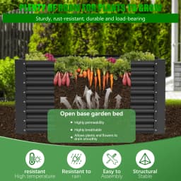 VELPAX Metal Raised Garden Strap, 122x61x61 cm, Weather Resistant Outdoor Vegetable Trap, Rectangular