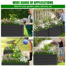 VELPAX Metal Raised Garden Strap, 122x61x61 cm, Weather Resistant Outdoor Vegetable Trap, Rectangular