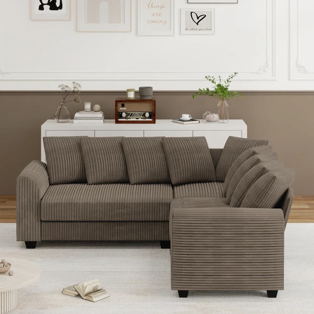 L-Shaped 5-Seat Modular Combo Sofa Corner Design Multi-Scene Living Room Sofa