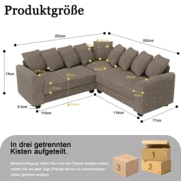L-Shaped 5-Seat Modular Combo Sofa Corner Design Multi-Scene Living Room Sofa