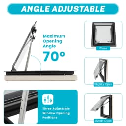 RV Caravan Camper Van Hinged Push-Out Window Ventilation Hatch Karavan Mobile Motor Home Caravan Extrapolated Ventilation Window