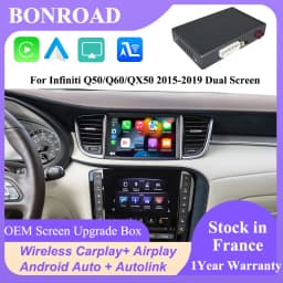 Carplay Module without thread Bonroad for Infiniti, double screen 8 inches, 2015-2019 Q50 Q60 Q50L QX50 Android Auto Airplay Mirror ink Box
