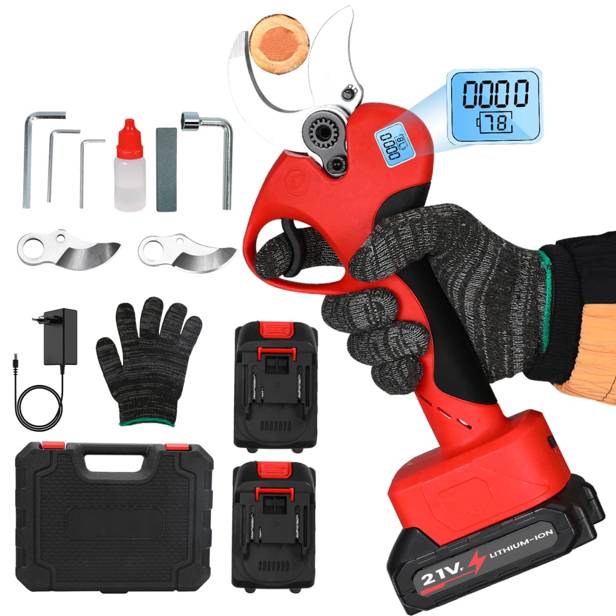 40MM Electric Brushless Pruning Shears Cordless Electric Pruning Battery Powered Tree Branch Pruner Electric Garden Scissors