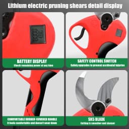 40MM Electric Brushless Pruning Shears Cordless Electric Pruning Battery Powered Tree Branch Pruner Electric Garden Scissors