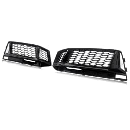 1 Pair Fog Light Grille Compatible with Audi A4 B9 S-LINE S4 Sport 2016 2017 2018 Honeycomb Fog Light Mesh Fog Lamp Cover Black