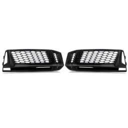1 Pair Fog Light Grille Compatible with Audi A4 B9 S-LINE S4 Sport 2016 2017 2018 Honeycomb Fog Light Mesh Fog Lamp Cover Black
