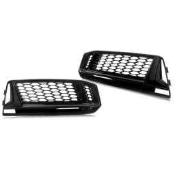 1 Pair Fog Light Grille Compatible with Audi A4 B9 S-LINE S4 Sport 2016 2017 2018 Honeycomb Fog Light Mesh Fog Lamp Cover Black