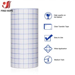 12"x 16FT Mid Tack Adhesive Clear Application Transfer Paper Tape Sign Vinyl 4 Assorted Colors Sticker Cutting Craft Decals DIY